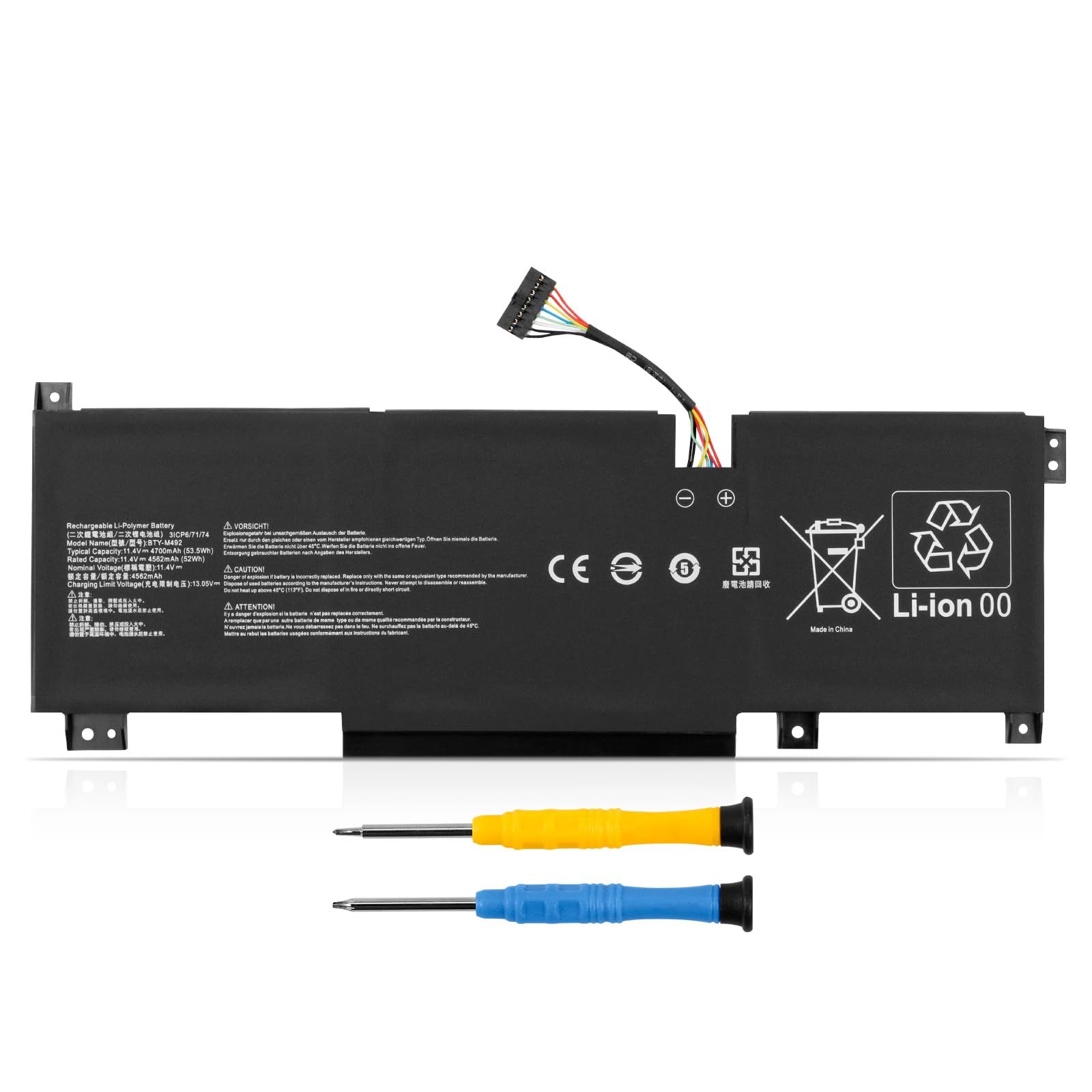 Amazon.com: MULS BTY-M492 Laptop Battery for MSI WF66 WF76 11UI